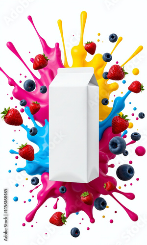 Photograph of a white milk or juice carton 