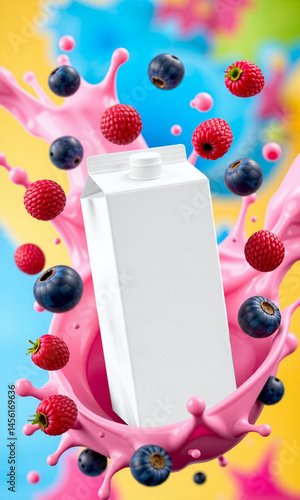 Photograph of a white milk or juice carton 