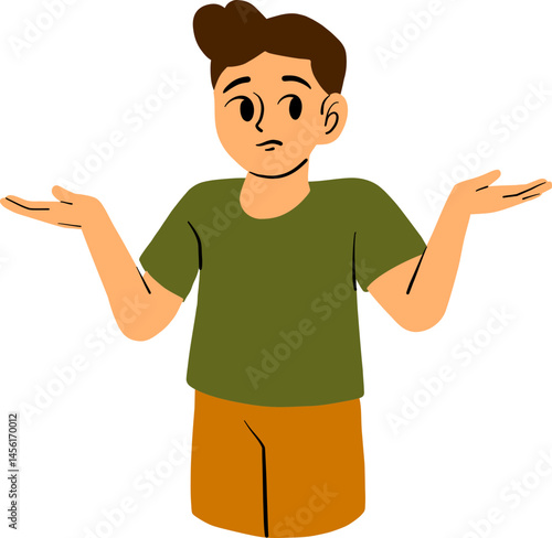 Shrugging Man with Open Arms