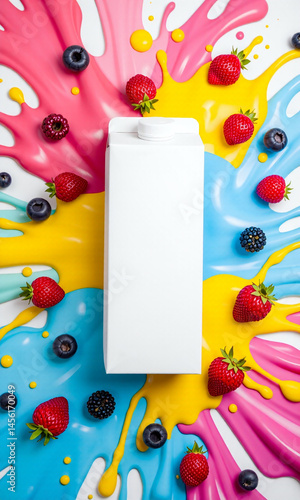 Photograph of a white milk or juice carton 