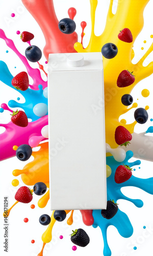 Photograph of a white milk or juice carton 