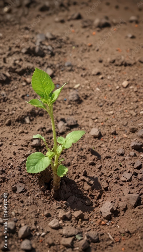 A tenacious sprout emerges from dry, fractured soil , agriculture, dry, wilderness A tenacious sprout emerges from dry, fractured soil , agriculture, dry, wilderness