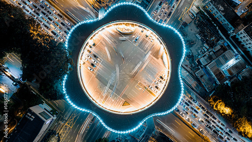 Aerial Photo Shots of Spring Blossom Bridge in Shenzhen, China