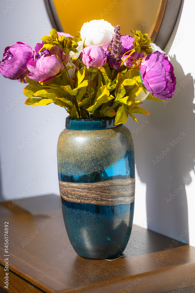Vase with flowers home decoration