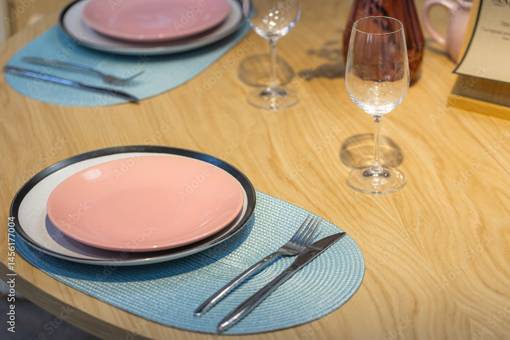 Closeup of home table setting