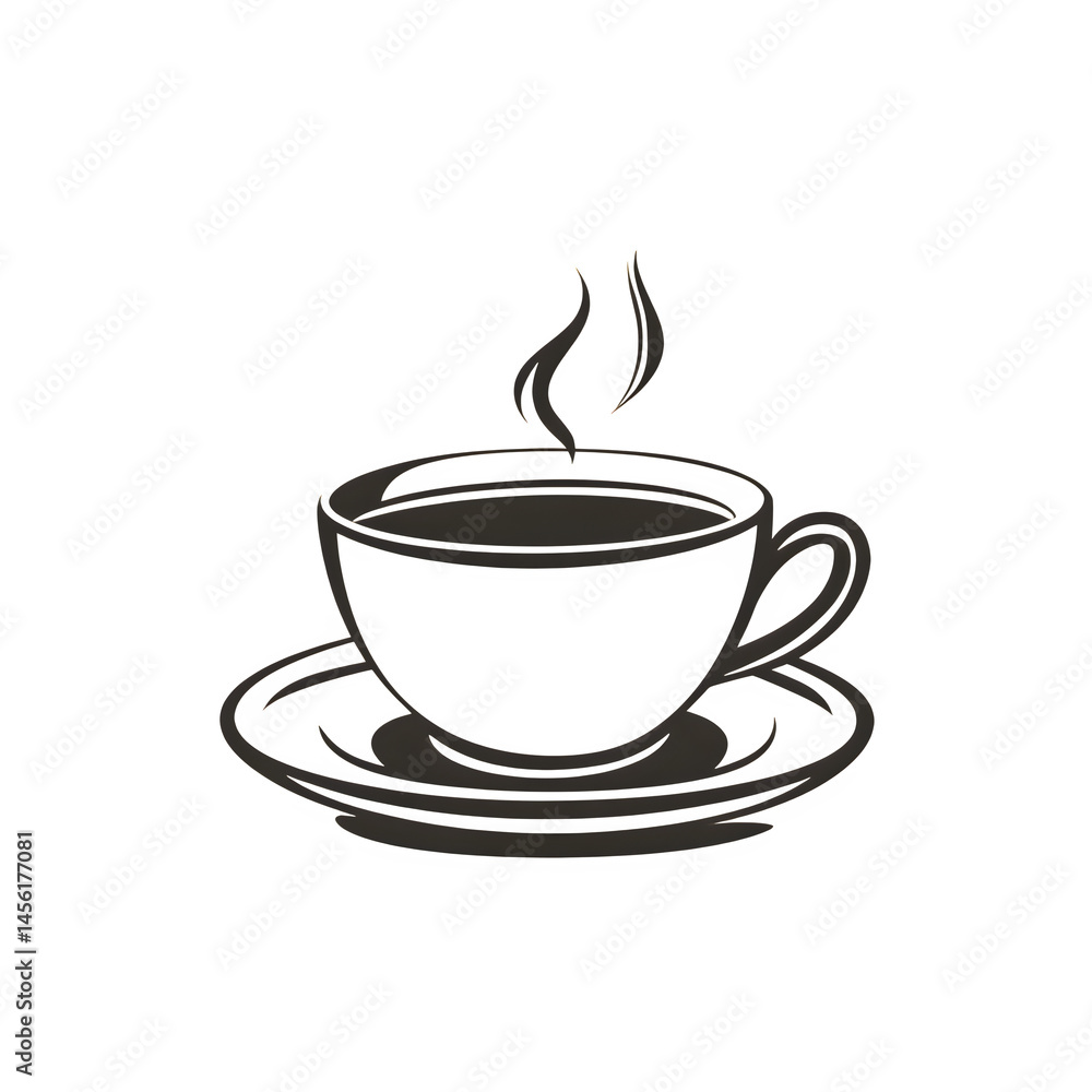 Fototapeta premium Coffee cup simple icon. Vector illustration --v 6.1 --s 750 --raw