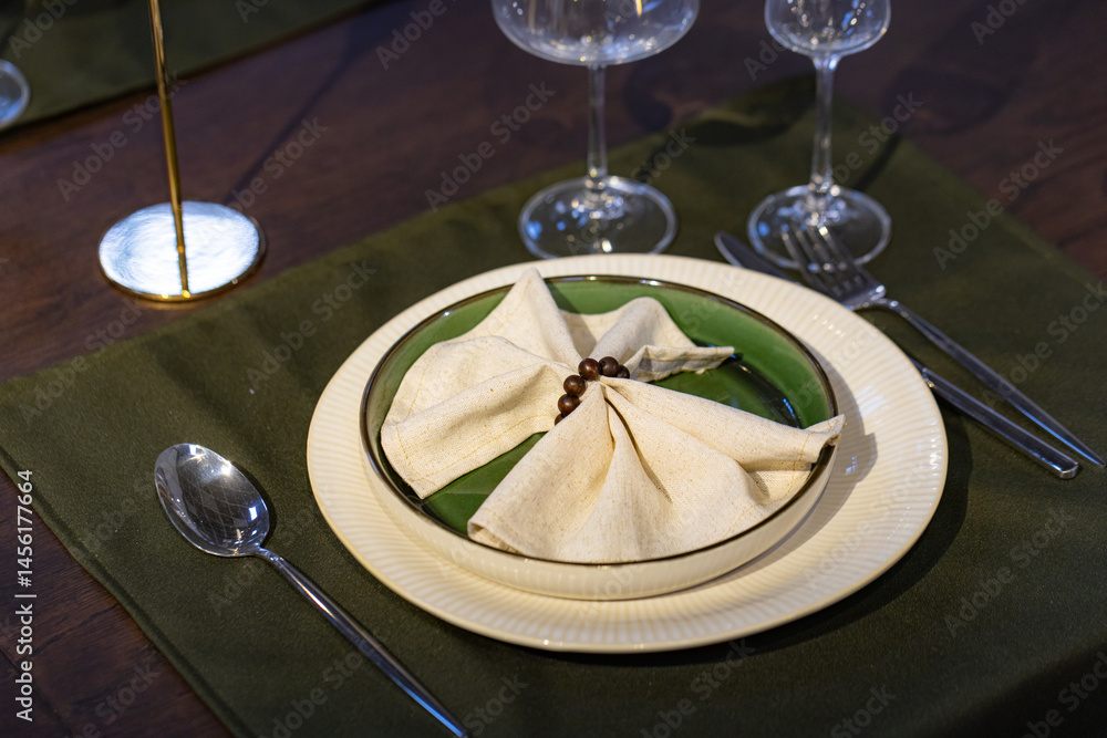 Closeup of home table setting