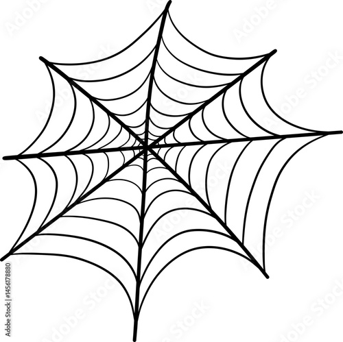 Classic round spider web with radial symmetry