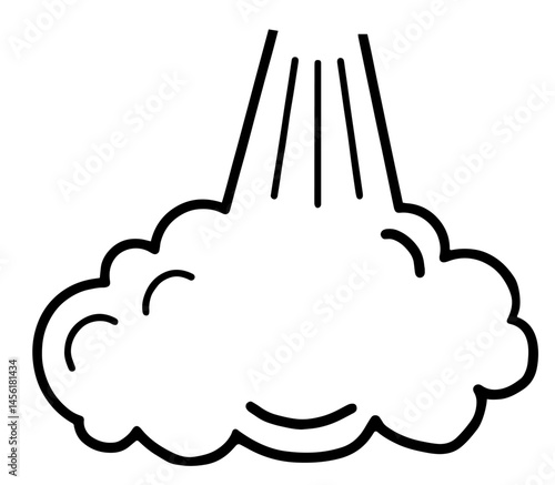 cloud emitting rising steam or vapor. heat, evaporation, humidity, and atmospheric phenomena