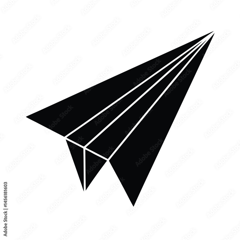 origami paper plane flying upwards vector art silhouette origami paper plane flying upwards vector art silhouette