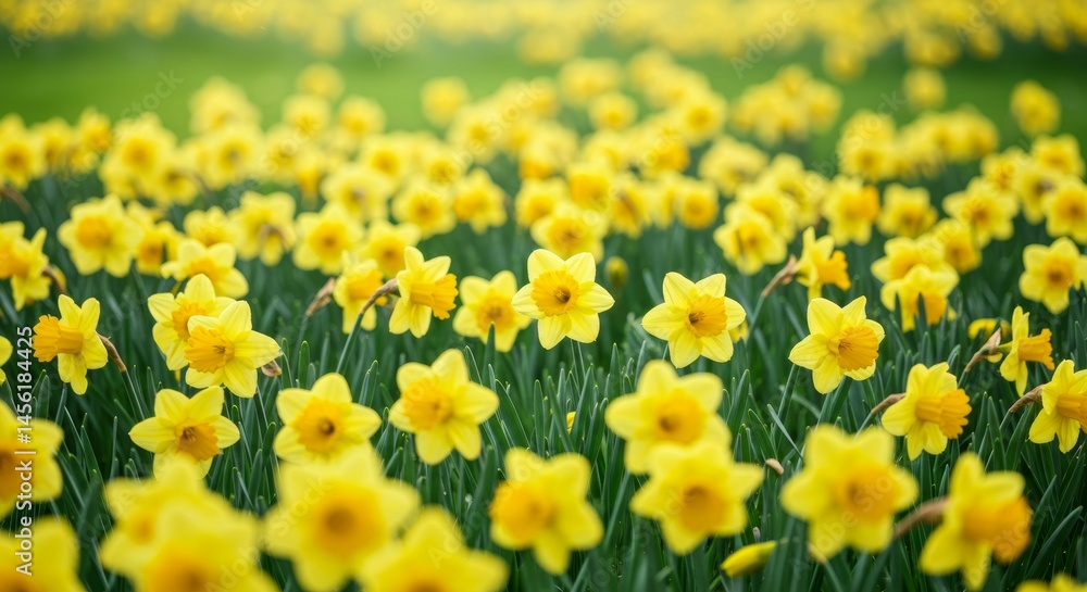 Field of Yellow Flowers Blooming in Springtime Field of Yellow Flowers Blooming in Springtime