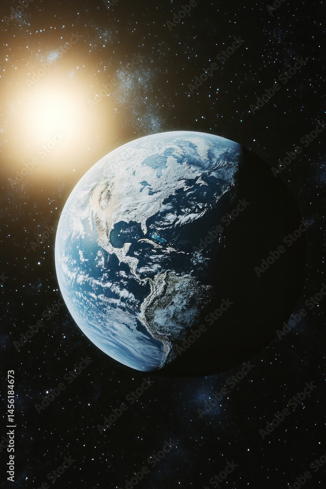 Obraz premium Earth from space sunlit