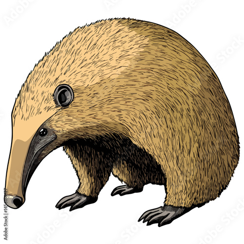 anteater, animal, vector, transparent background, pangolin, isolated, zoo, nature, cute, shaggy, mammal, wildlife