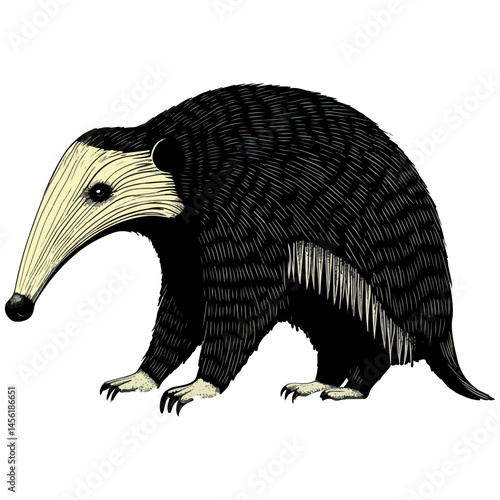 anteater, animal, vector, transparent background, pangolin, isolated, zoo, nature, cute, shaggy, mammal, wildlife