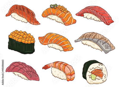 set of sushi