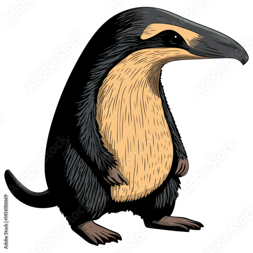 anteater, animal, vector, transparent background, pangolin, isolated, zoo, nature, cute, shaggy, mammal, wildlife