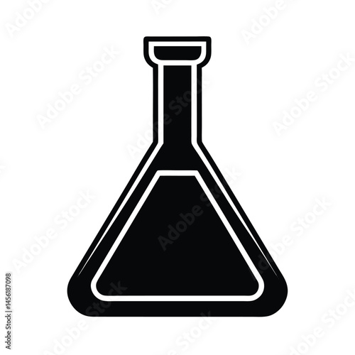flask laboratory stencil icon silhouette vector illustration