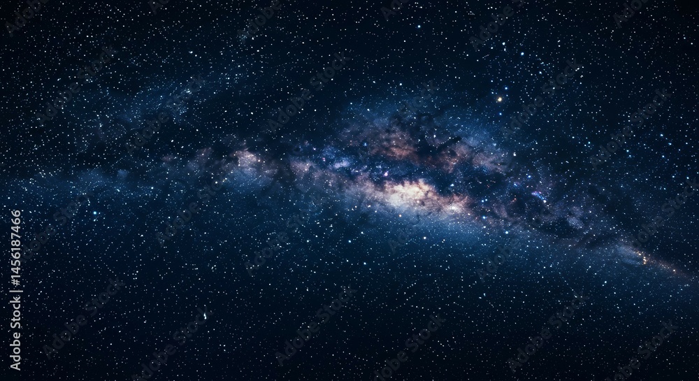 Fototapeta premium Milky Way Galaxy Shining Bright with Countless Stars and Cosmic Dust