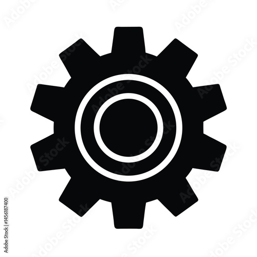 gear settings stencil icon silhouette vector illustration