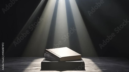 Illuminated book on a dark surface