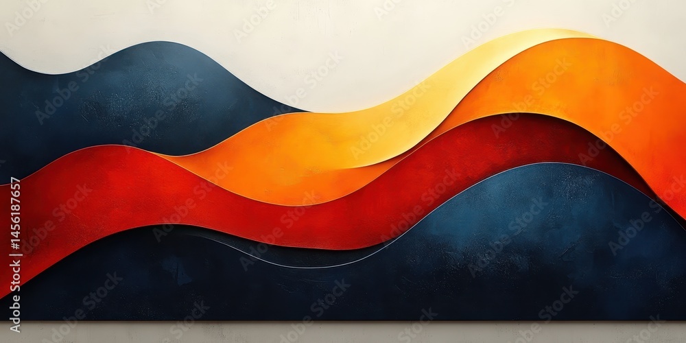 Naklejka premium Solid Color Abstract Shape with Neutral Background