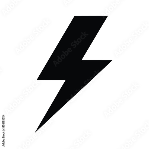 Free Download lightning bolt stencil icon silhouette vector illustration - GFXLoad
