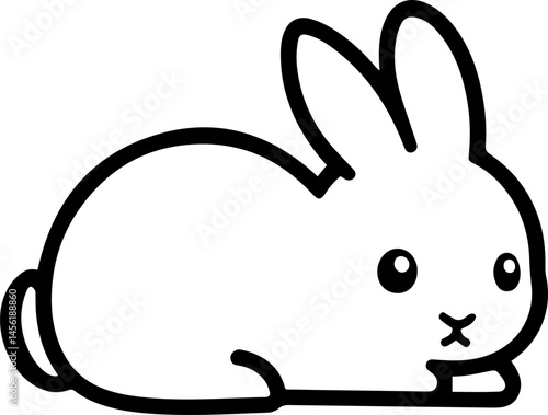 happy bunny outline face sticker