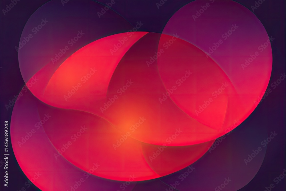 Abstract composition of overlapping, vibrant circles in shades of red and purple. Soft, gradient transitions create a dynamic interplay of forms Abstract composition of overlapping, vibrant circles in shades of red and purple. Soft, gradient transitions create a dynamic interplay of forms