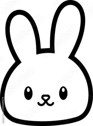 cute bunny face icon 