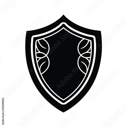 shield icon silhouette vector illustration