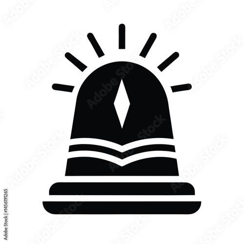 siren emergency icon silhouette vector illustration