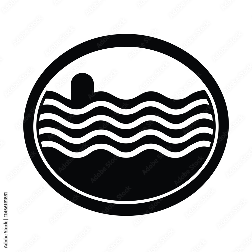 Fototapeta premium swimming pool icon silhouette vector illustration