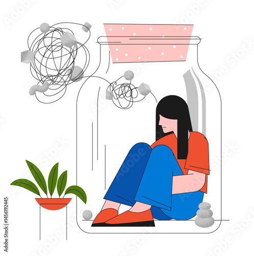 Sad depressed woman