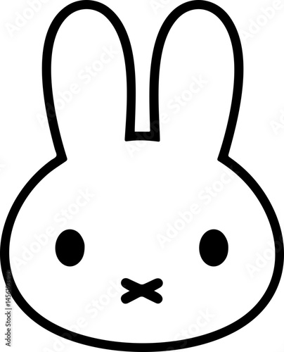 cute bunny face icon 