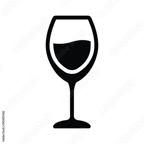 wine glass icon silhouette vector illustration