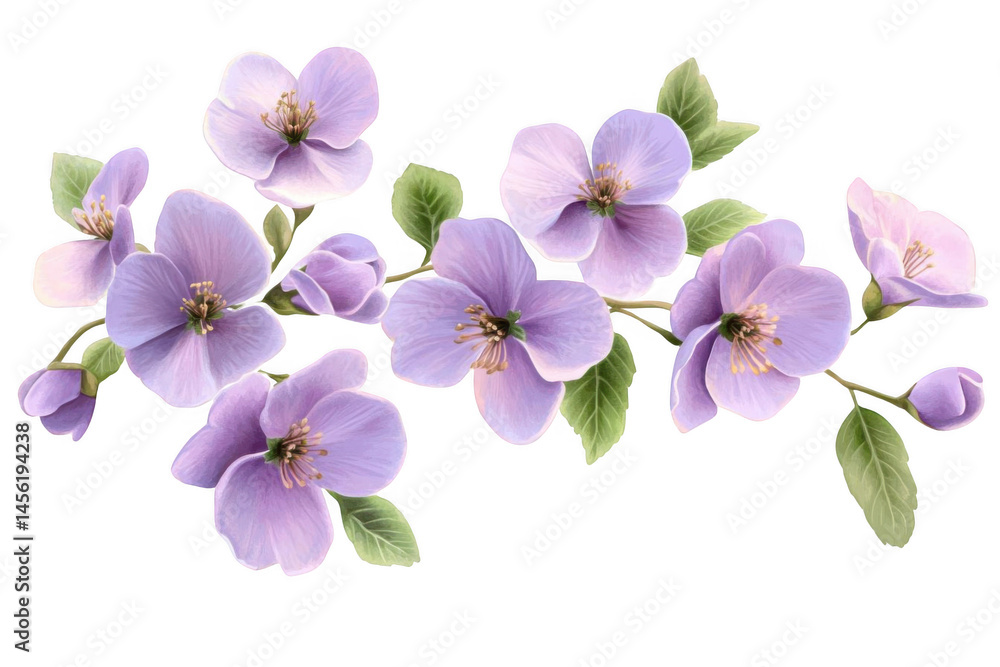Obraz premium Soft Purple Blossoms Create a Serene Floral Design with Gentle Hues