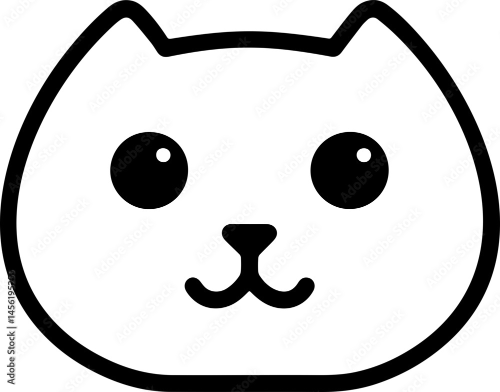 Fototapeta premium cute cat face icon