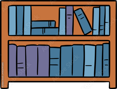 Illustration of bookshelf
