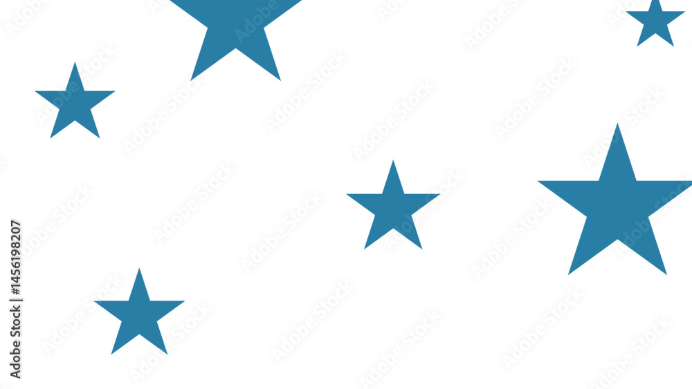 Fototapeta premium Scattered Teal Stars on White Background