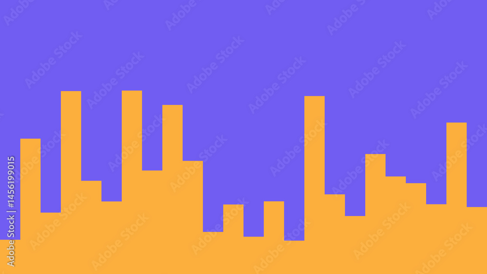 Obraz premium Abstract Orange Wave Pattern on Purple Background