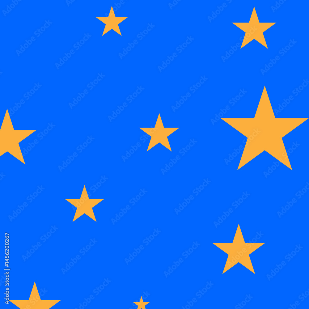 Fototapeta premium Scattered Gold Stars on Blue Background