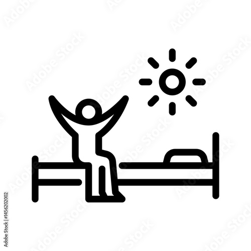 wake up outline icon. figure wake up line art illustration.