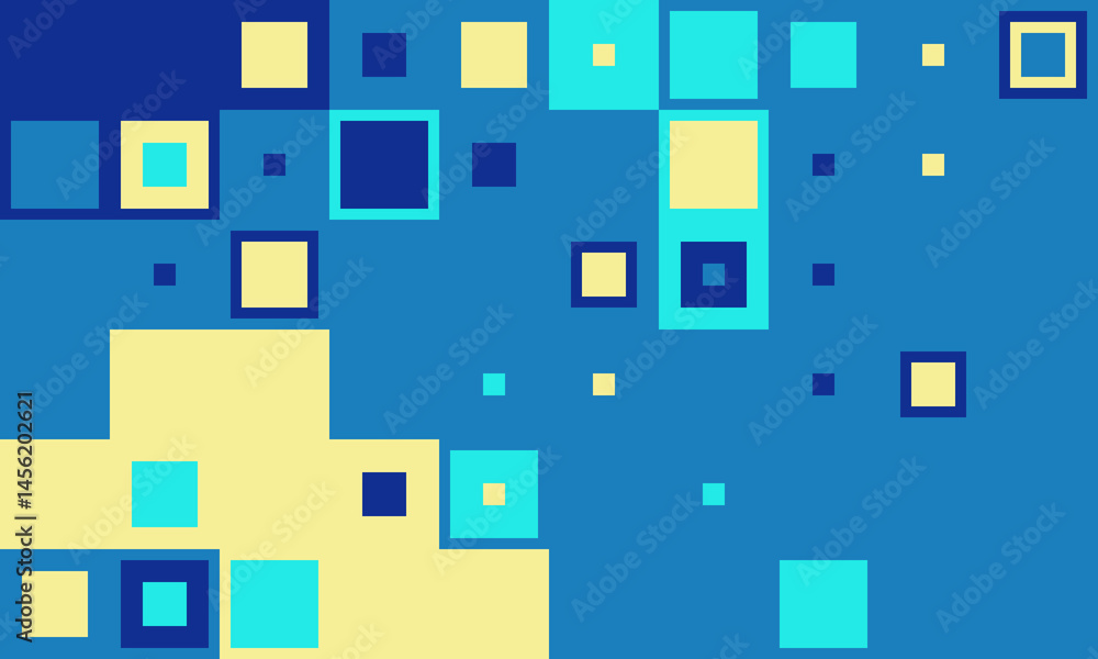 Abstract geometric background with vibrant blue, teal, and yellow squares. Perfect for modern website banners, presentations, or techthemed designs. Abstract geometric background with vibrant blue, teal, and yellow squares. Perfect for modern website banners, presentations, or techthemed designs.