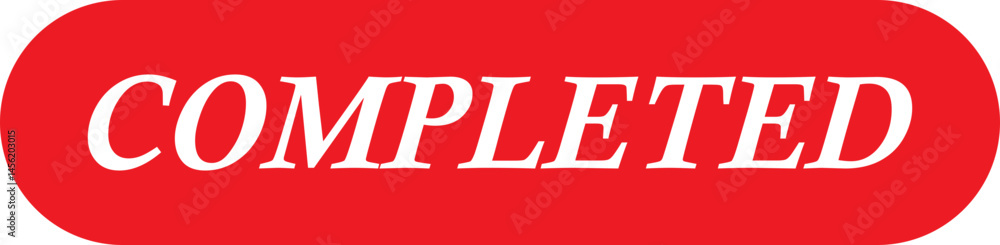 Completed stamp icon. Red flat education minimalist design for digital and print projects graphic illustration making a huge impact on visual aesthetics vector isolated on transparent background. Completed stamp icon. Red flat education minimalist design for digital and print projects graphic illustration making a huge impact on visual aesthetics vector isolated on transparent background.