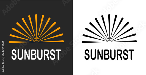 Wallpaper Mural Sunburst with colors and black white style isolated on dual background. Torontodigital.ca