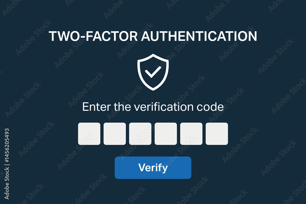 Dark themed two factor authentication screen with shield icon.