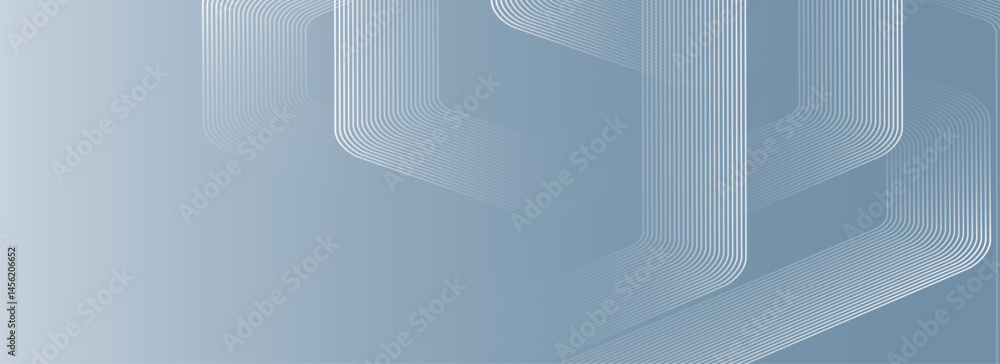 Fototapeta premium Modern medical or health care scientific abstract background with hexagons. Geometric stripe line art design for poster, brochure, cover, banner, header, website, presentation template