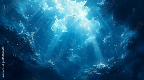 Wallpaper Mural Underwater view of sunlight beams through clouds. Torontodigital.ca