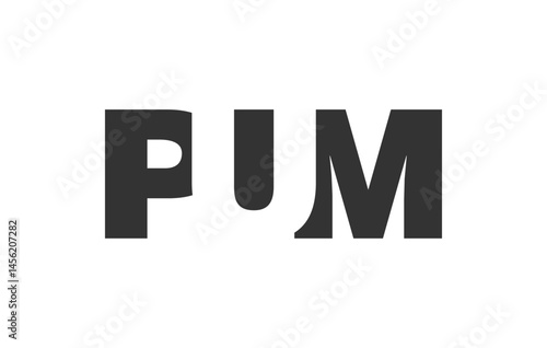 PUM logo design. Initial letter P U M bold font style for tech startups, consulting, corporate branding. Creative company name, headlines typography identity, trendy logotype.