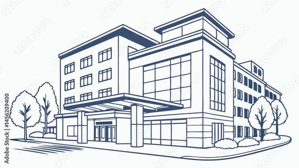 sketch of city street